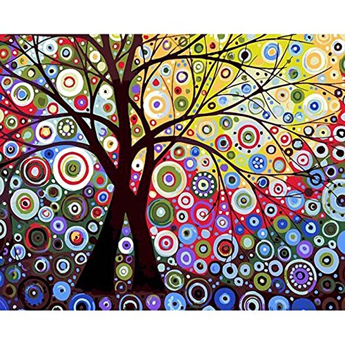 Pintar por números para niños Adultos Kit de Pintura al óleo DIY Principiante - Árbol Abstracto árbol Solar 403