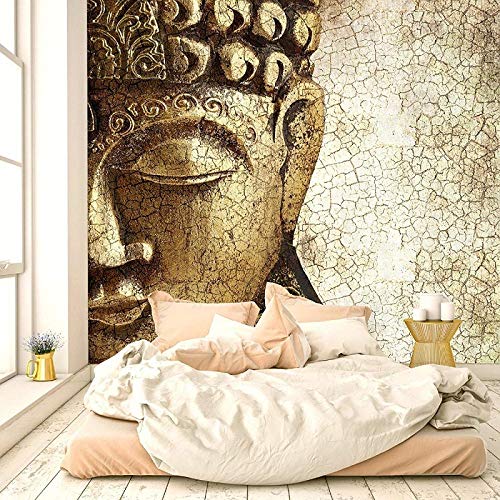 YIERLIFE 3D Tela no tejida Mural de papel pintado Pared - Paisaje de Buda roto dorado retro - Papel Pintado Pared Paisaje Foto Mural 3D Fotomurales Decorativos Pared Moderna Póster Fotográfico Salón D