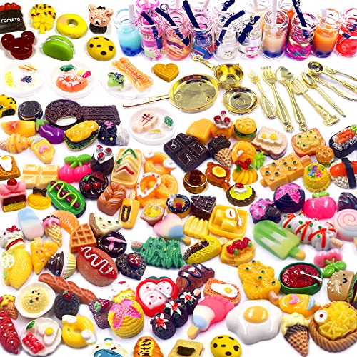 116 piezas de bebida de comida en miniatura, mini bebida de comida a escala 1:12, accesorios de comida para casa de muñecas en miniatura, accesorios de cocina en miniatura para casa de muñecas Barbie