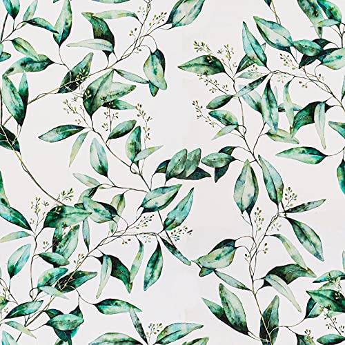 VaryPaper Papel Pared Hojas Tropicales Verdes Acuarela Fotomurales Decorativos Pared Papel de Pared Decorativo Salon Papel Tapiz Vintage Papel Adhesivo para Muebles Vinilo Cocina Lavable Baño 45cm×3m