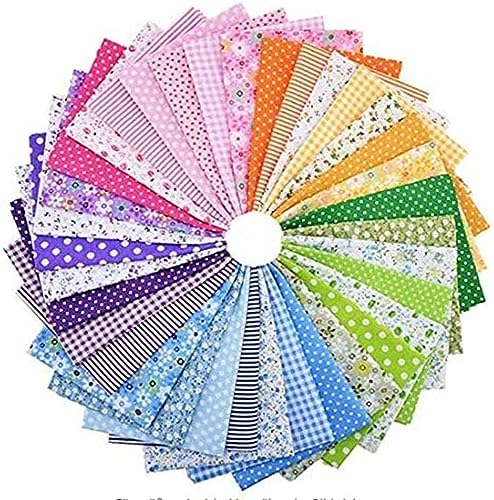 Algodon Telas Patchwork, Patchwork Cuadrados Algodón, Tela Retazos Algodón, 50PCS Tela Estampado Floral Cuadrados DIY Floral Impreso Tela DIY Manualidades Costura DIY Scrapbooking Accesorios