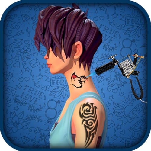 juego de simulador de tatuajes: diseña y dibuja tatuajes de colores de tinta originales en juegos gratis para niños