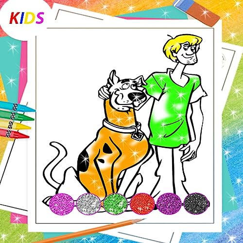 Glitter coloring Shaggy and Dog drawing pages