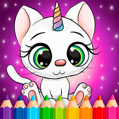 Gatos unicornio para colorear para niñas